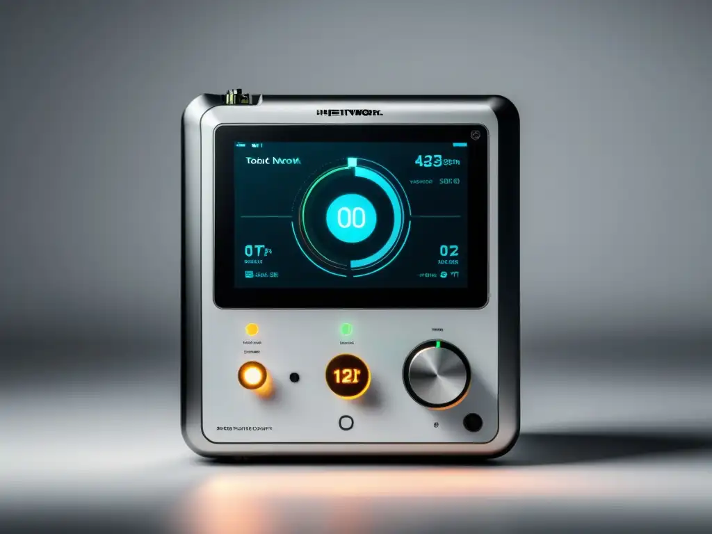Herramienta de diagnóstico de red de alta tecnología en blanco Una elegante herramienta de diagnóstico de red menos conocida, con diseño minimalista y detalles de alta tecnología, sobre fondo blanco