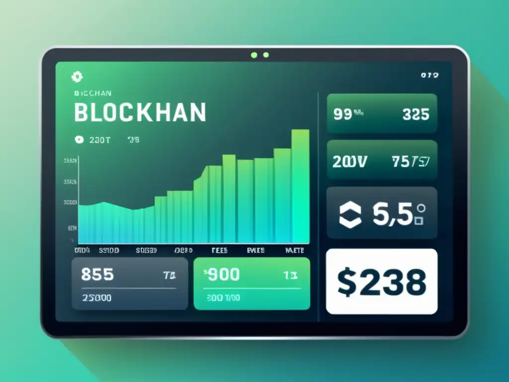Plataforma blockchain: transacciones en tiempo real Interfaz de plataforma blockchain con tasas de transacción en tiempo real
