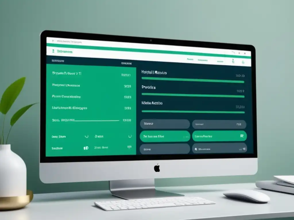 Interfaz hospitalaria: eficiente y elegante Interfaz de software de gestión hospitalaria eficiente: diseño limpio y funcional, con énfasis en la gestión de datos y comunicación