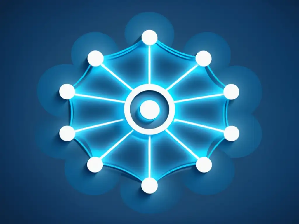 Red de Dispositivos IoT: Auditorías y Seguridad Representación minimalista de dispositivos IoT interconectados en un diseño futurista