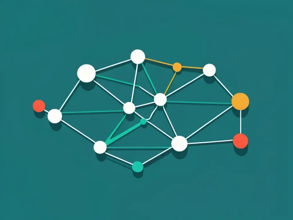 Innovación en Gestión de Identidad: Conexiones Seguras Un moderno sistema de gestión de identidad, con nodos interconectados, transmite innovaciones en software de gestión con elegancia y eficiencia