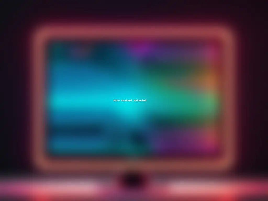 Monitor futurista muestra avanzada visualización de datos Un monitor futurista muestra datos y código en colores neón, reflejándose en una superficie brillante