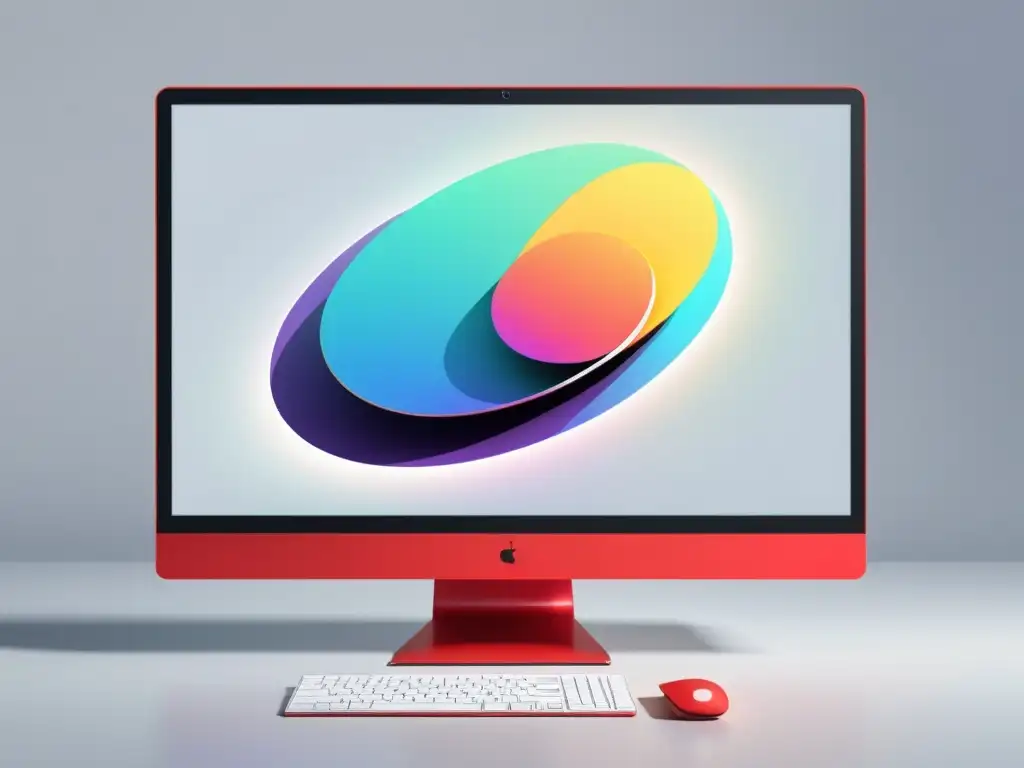 Ordenador moderno con Sumo Paint en pantalla Un ordenador moderno con la interfaz de Sumo Paint en pantalla, resalta por su diseño minimalista y colores vibrantes