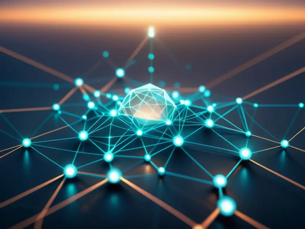 Red de nodos digitales futuristas en 8k Red corporativa con nodos digitales ultradetallados y sofisticados, simbolizando la interconexión y seguridad del software menos conocido