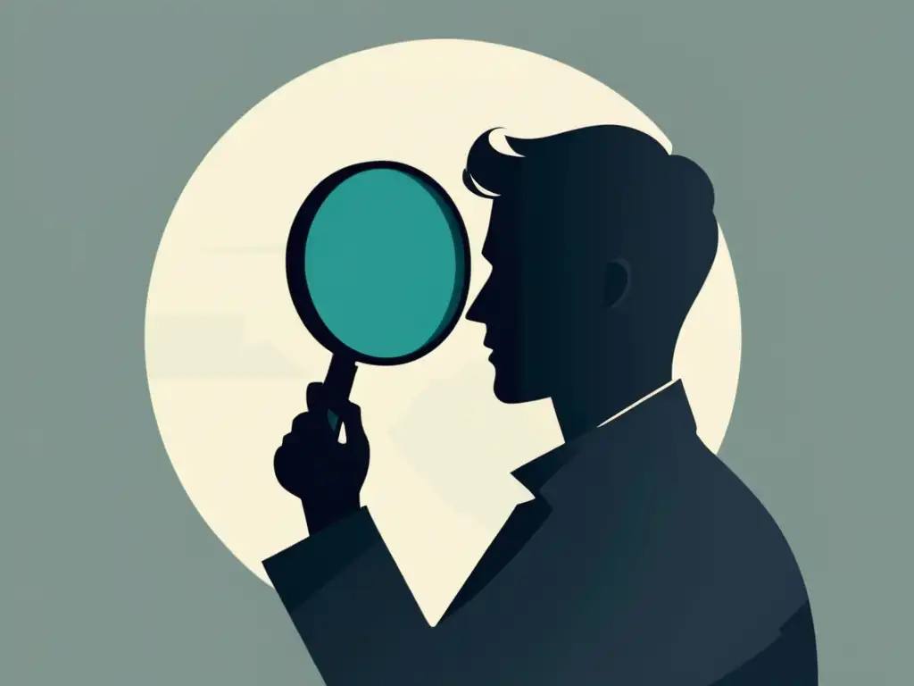 Explorando plataformas de revisión Figura en sombras sostiene lupa, revelando plataformas de Peer Review menos conocidas